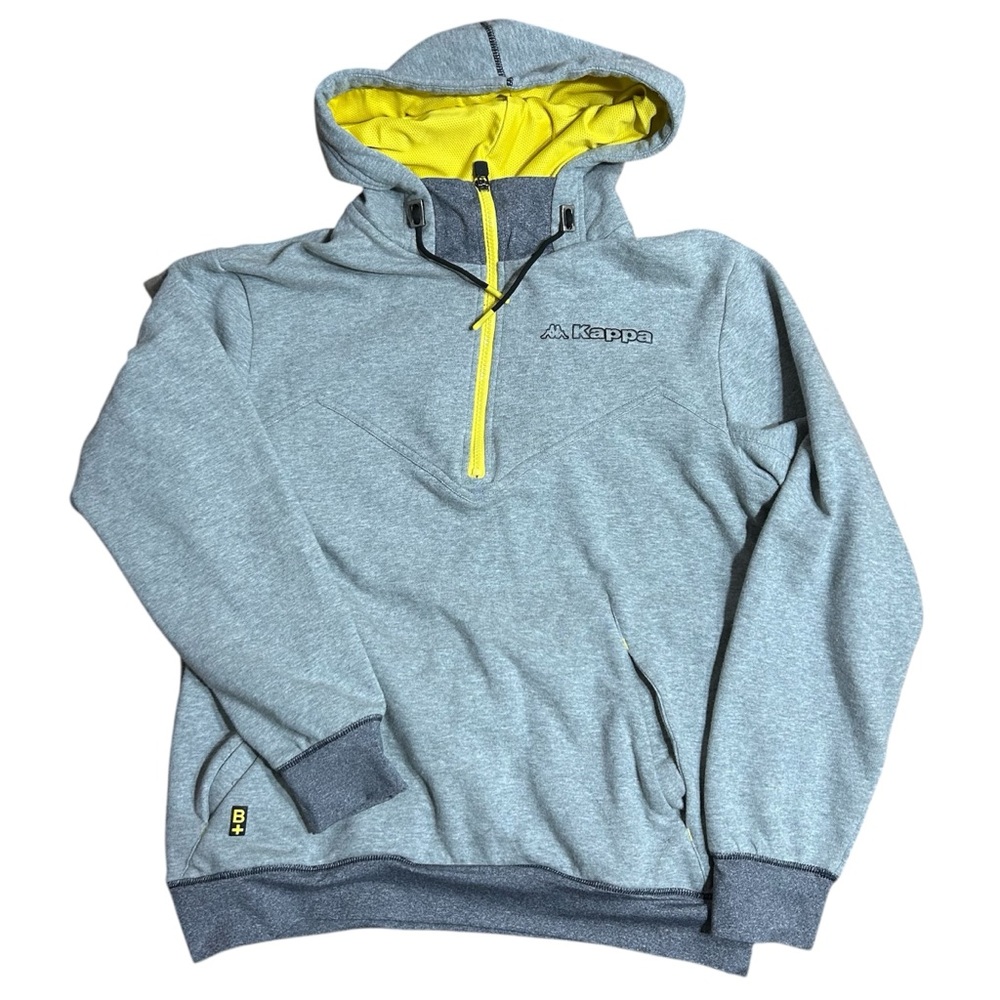 Kappa Hoodie Mens 1/2‎ Zip Large Grey Drawstring Long Sleeve Pullover Adult